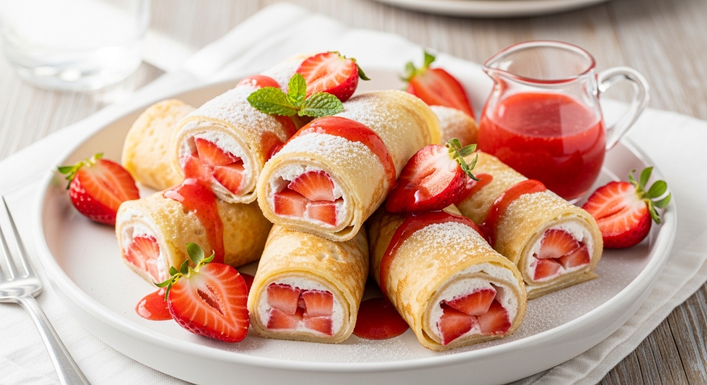 Strawberry Crepe Rolls: Sweet, Vegan & Gluten-Free