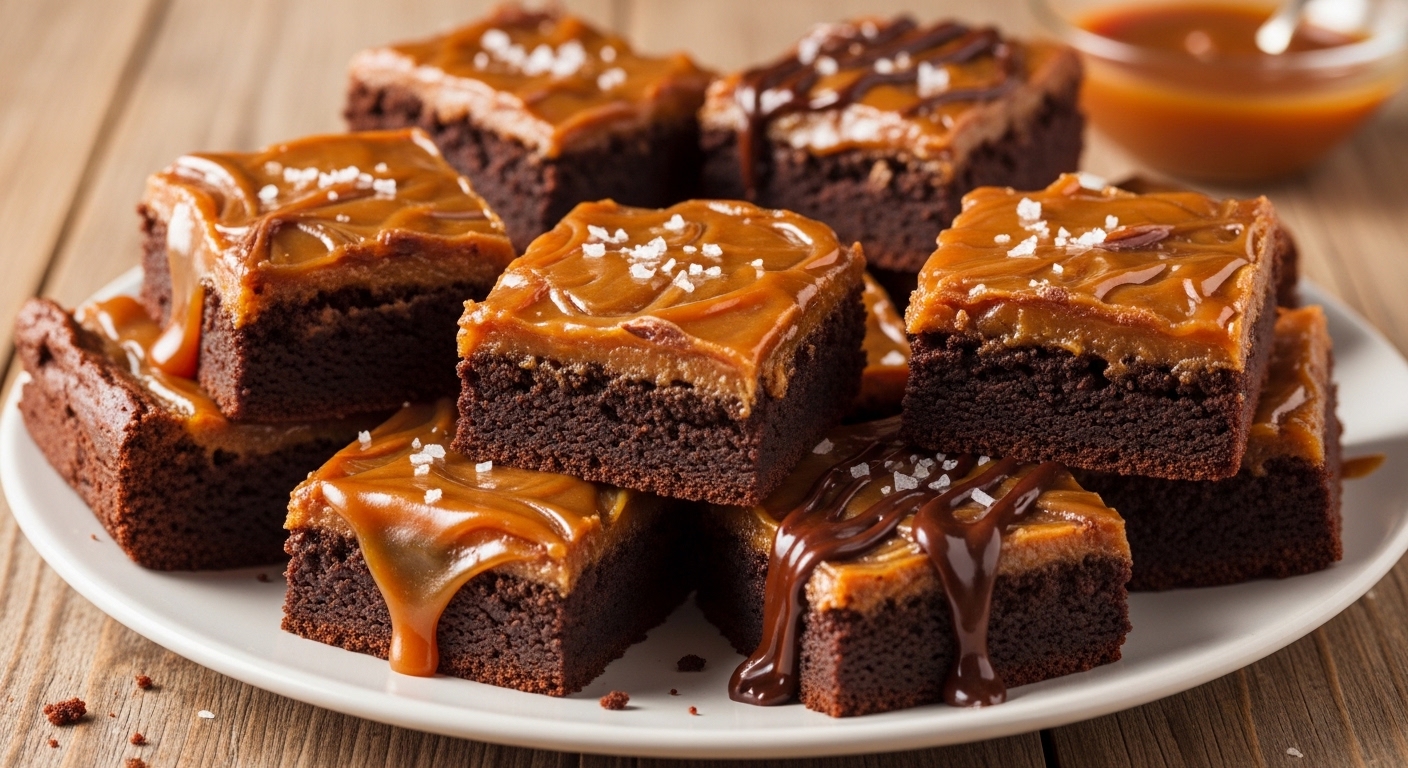 Vegan Chocolate Caramel Brownies