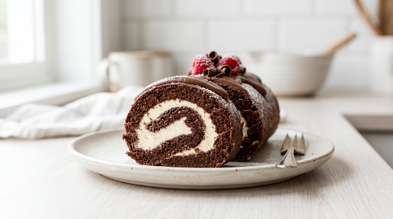 Chocolate Roll Cake: Fluffy, Rich, and Gooey Dessert