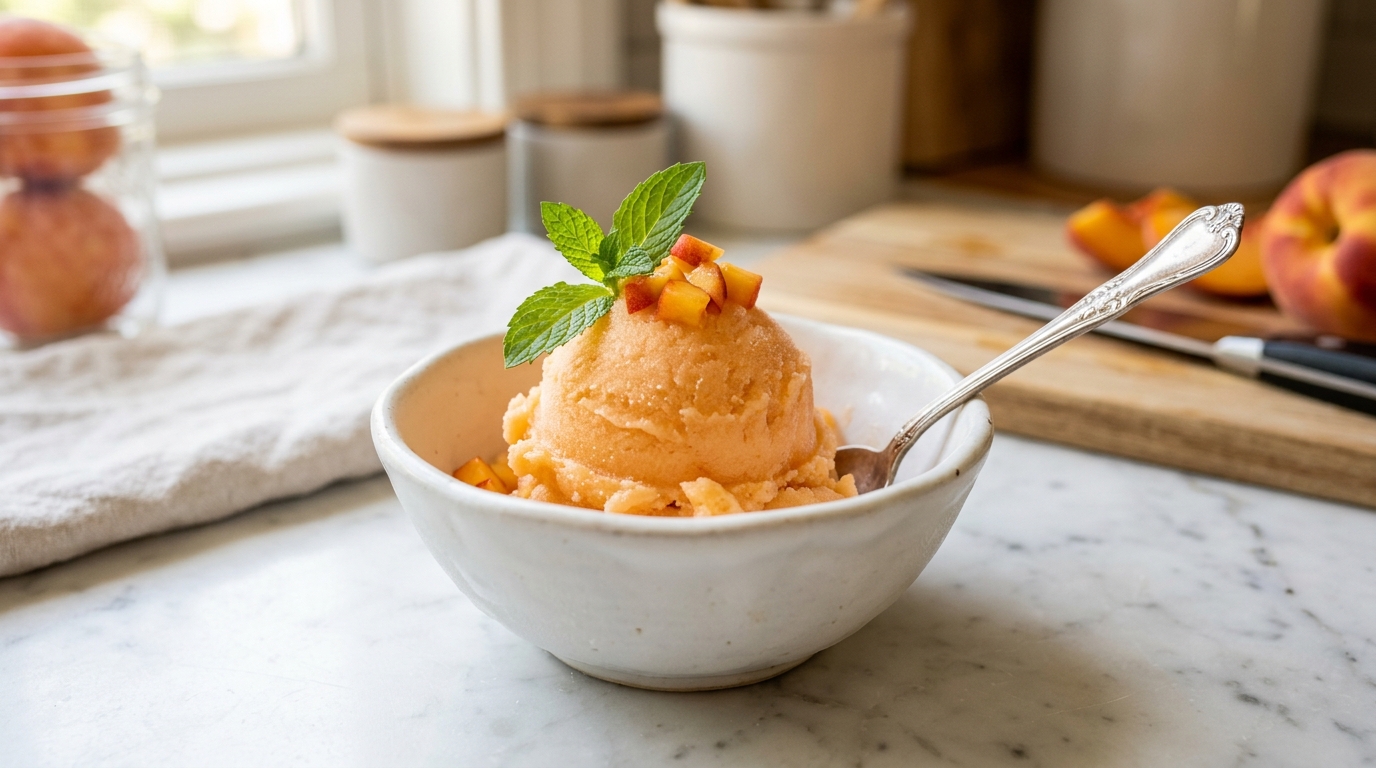 Creamy Peach Sorbet Recipe: Sweet, Tangy, and Refreshing