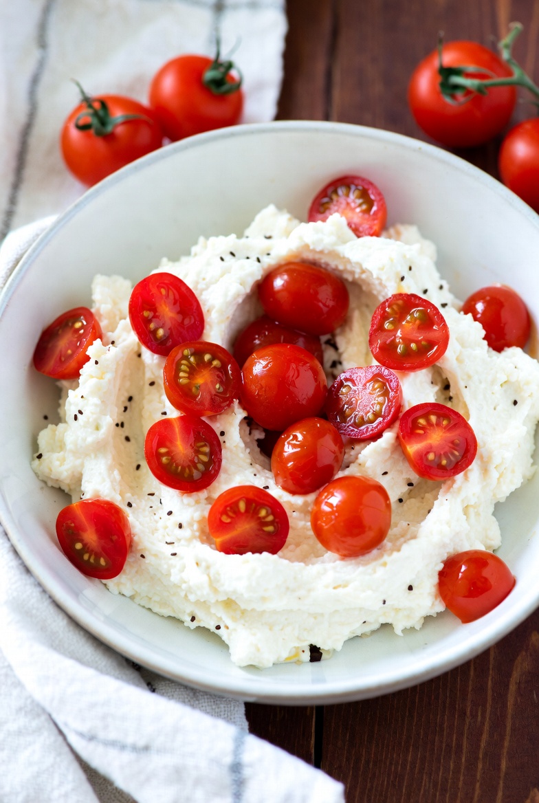 Creamy Whipped Ricotta with Roasted Cherry Tomatoes