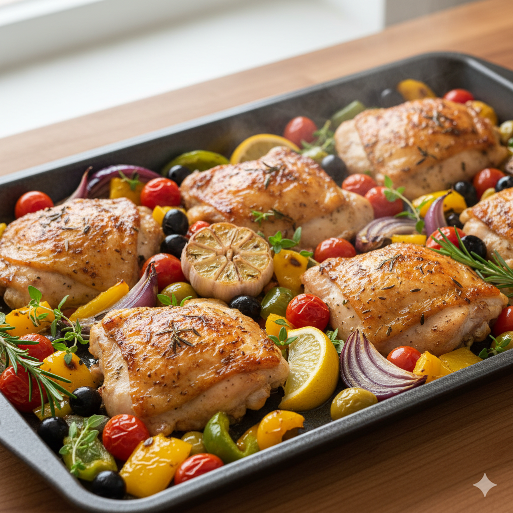 Sheet Pan Mediterranean Chicken Thighs