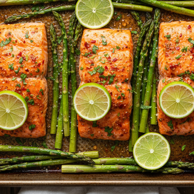 Amazing Sheet Pan Chili Lime Salmon & Asparagus (48 chars)