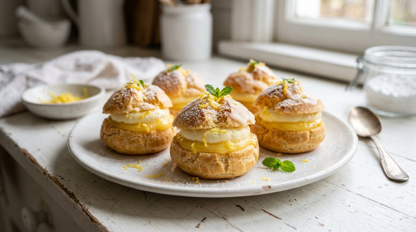 Lemon Cream Puffs: A Flaky, Fluffy Delight