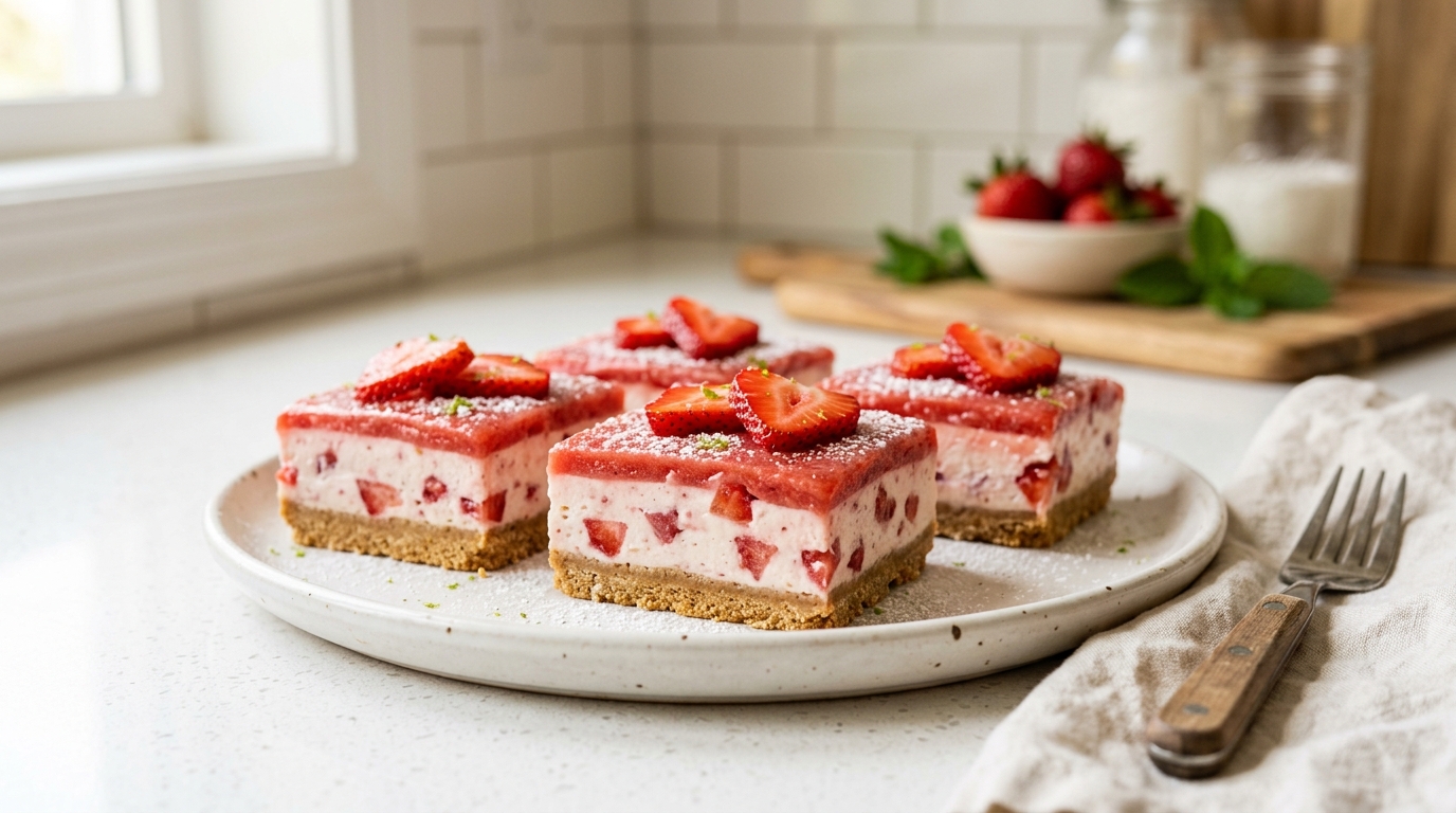 Strawberry Icebox Bars