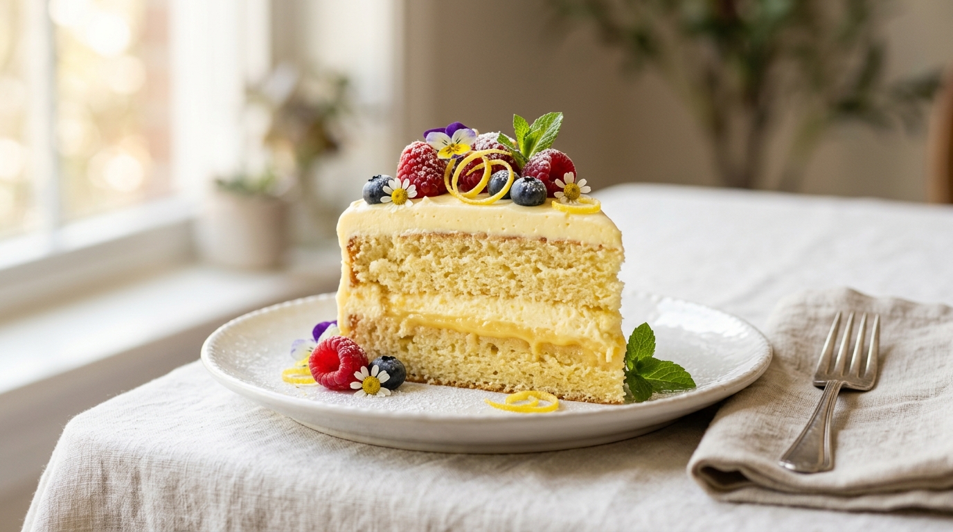 Lemon Cream Cake with Tangy Zest