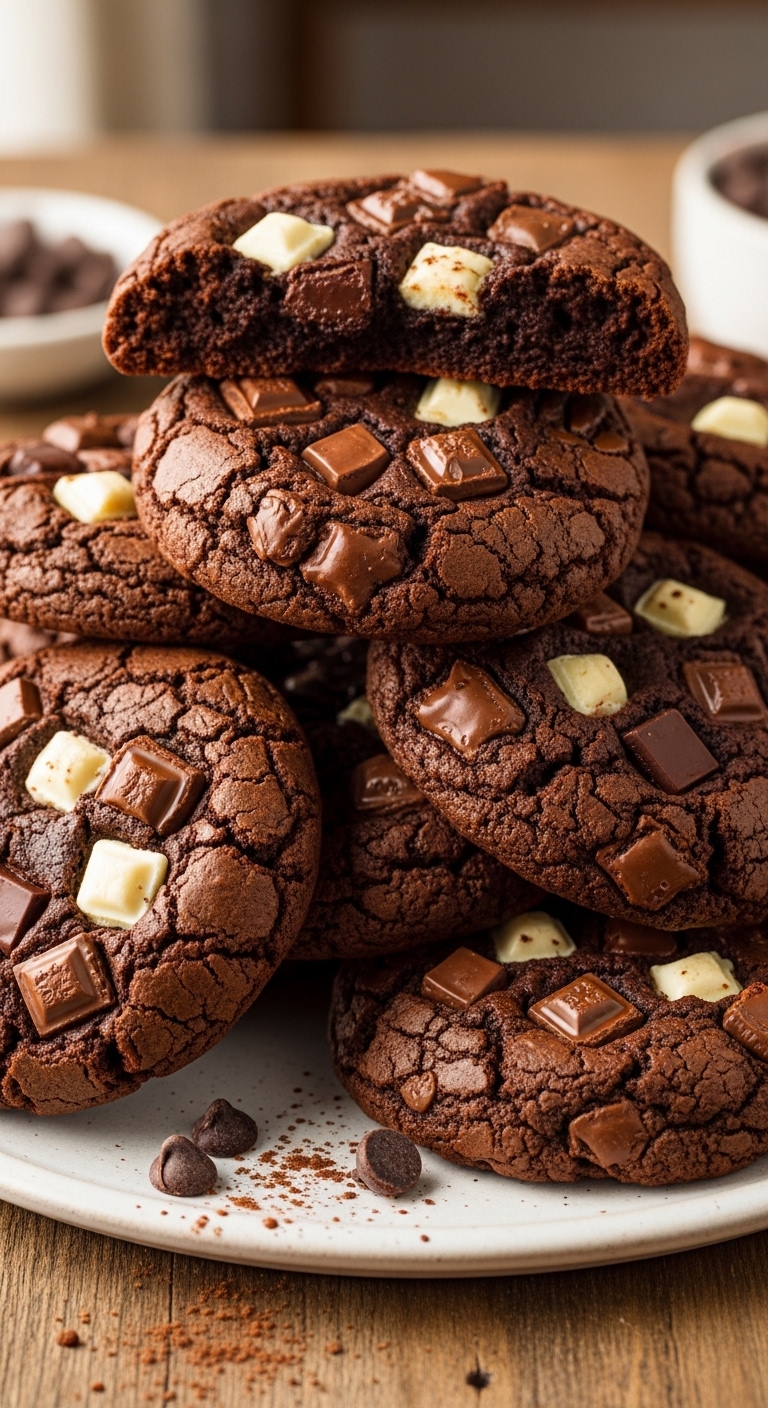 Triple Chocolate Brownie Cookies – Gooey, Fudgy, and Irresistible