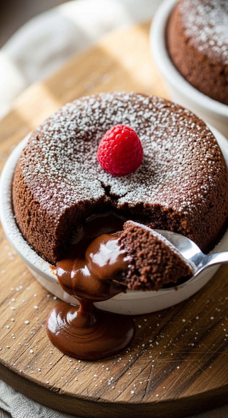 🍫 Chocolate Lava Cake in 20 Minutes – Rich & Easy Dessert
