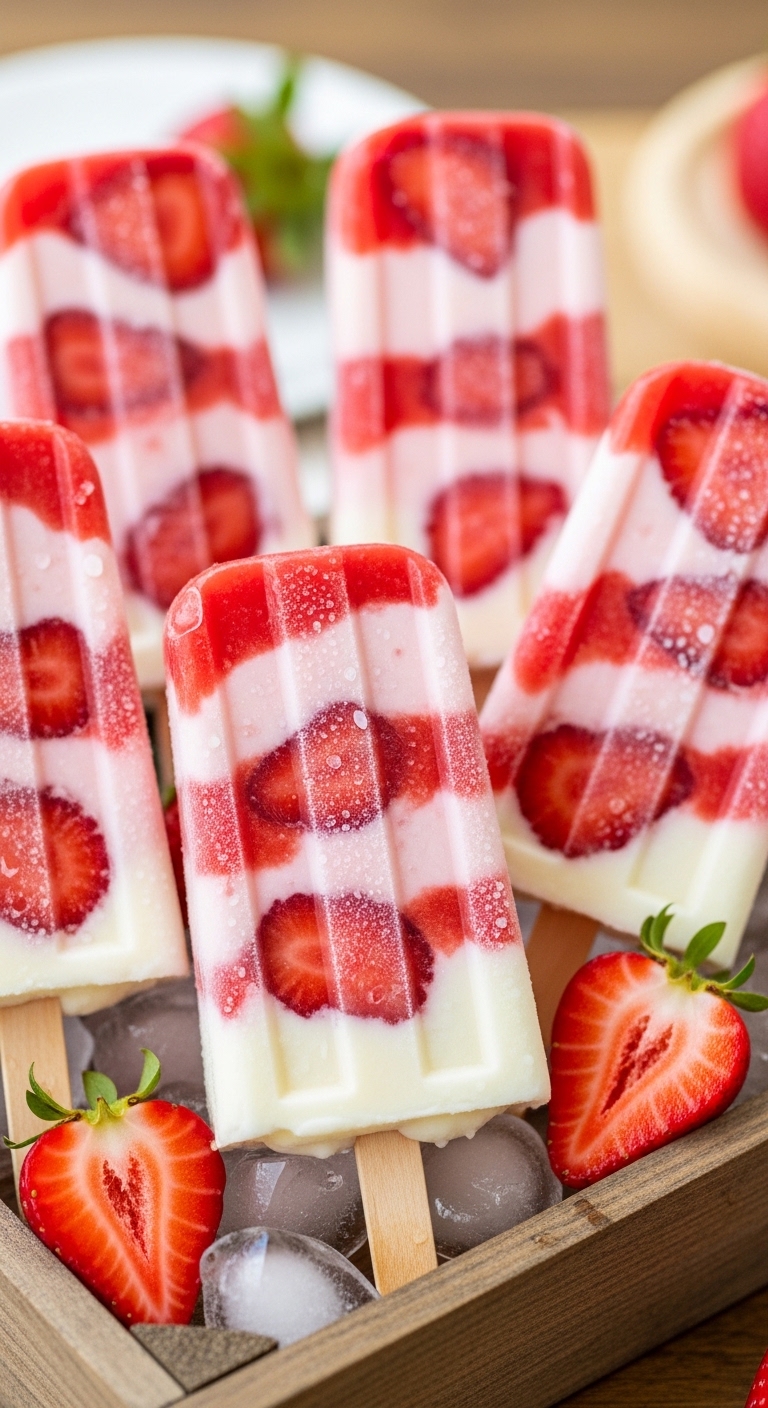 Strawberry Yogurt Popsicles – Refreshing, Healthy & Easy