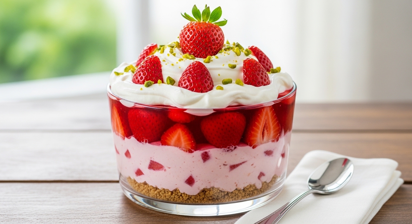 No-Bake Strawberry Delight (Creamy, Fresh & Effortless Dessert)