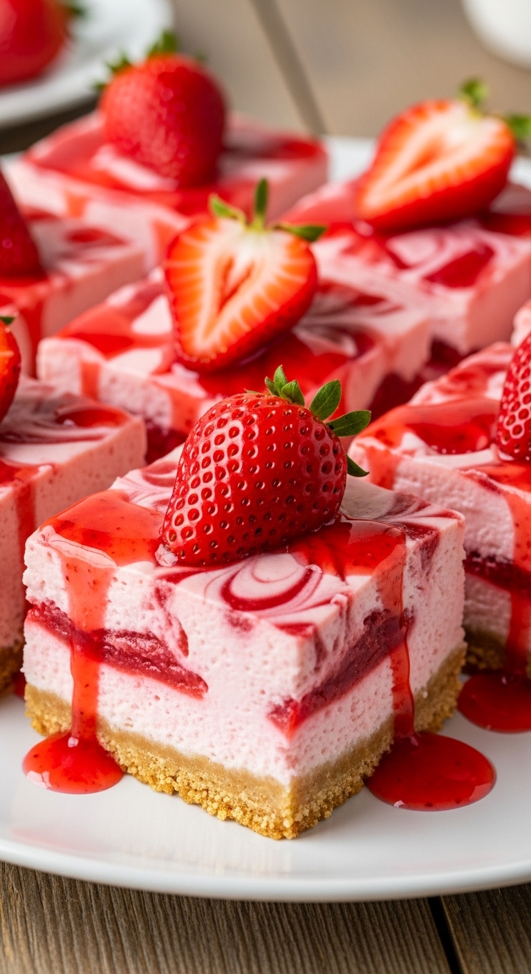 Strawberry Cheesecake Bars (Creamy, Fruity & Easy Dessert)