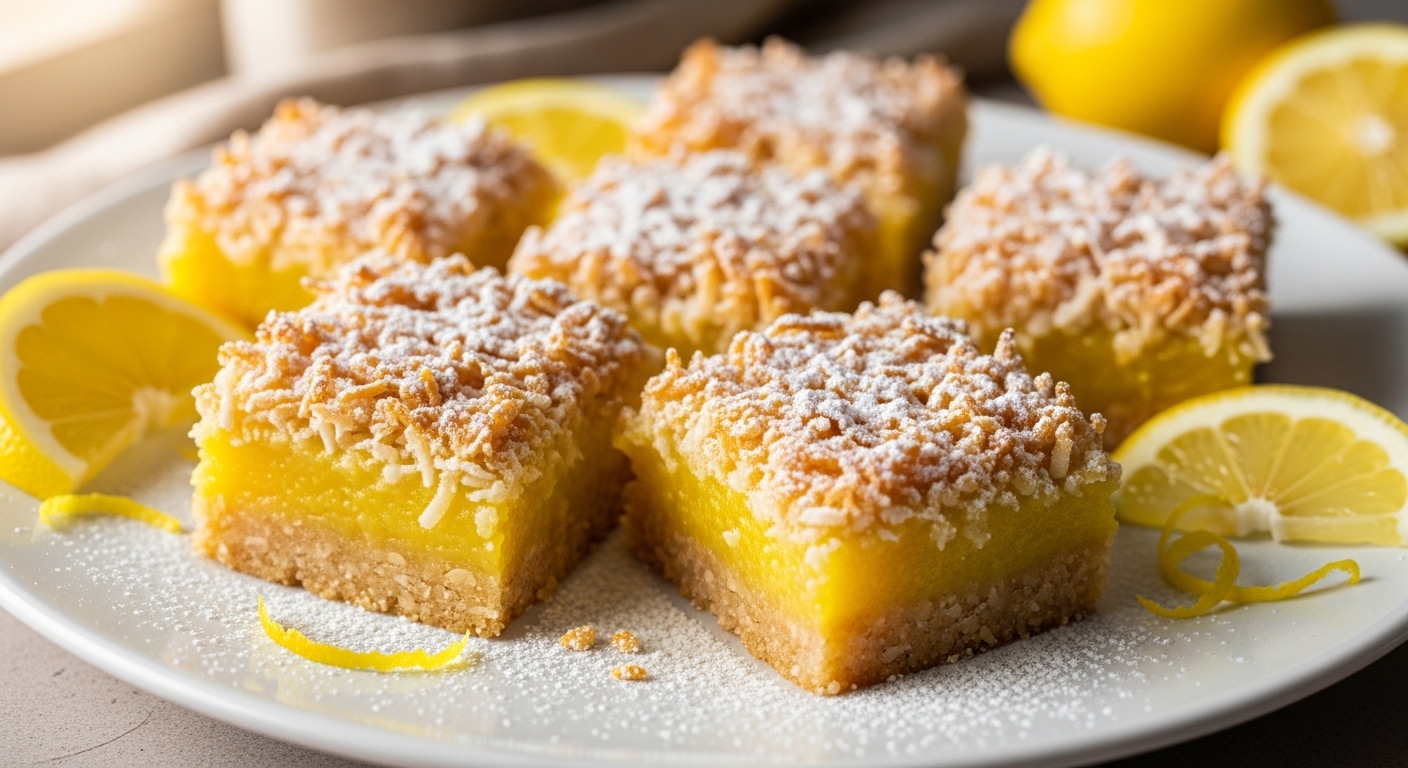 Lemon Coconut Bars (Sweet, Tangy & Chewy Dessert Bars)