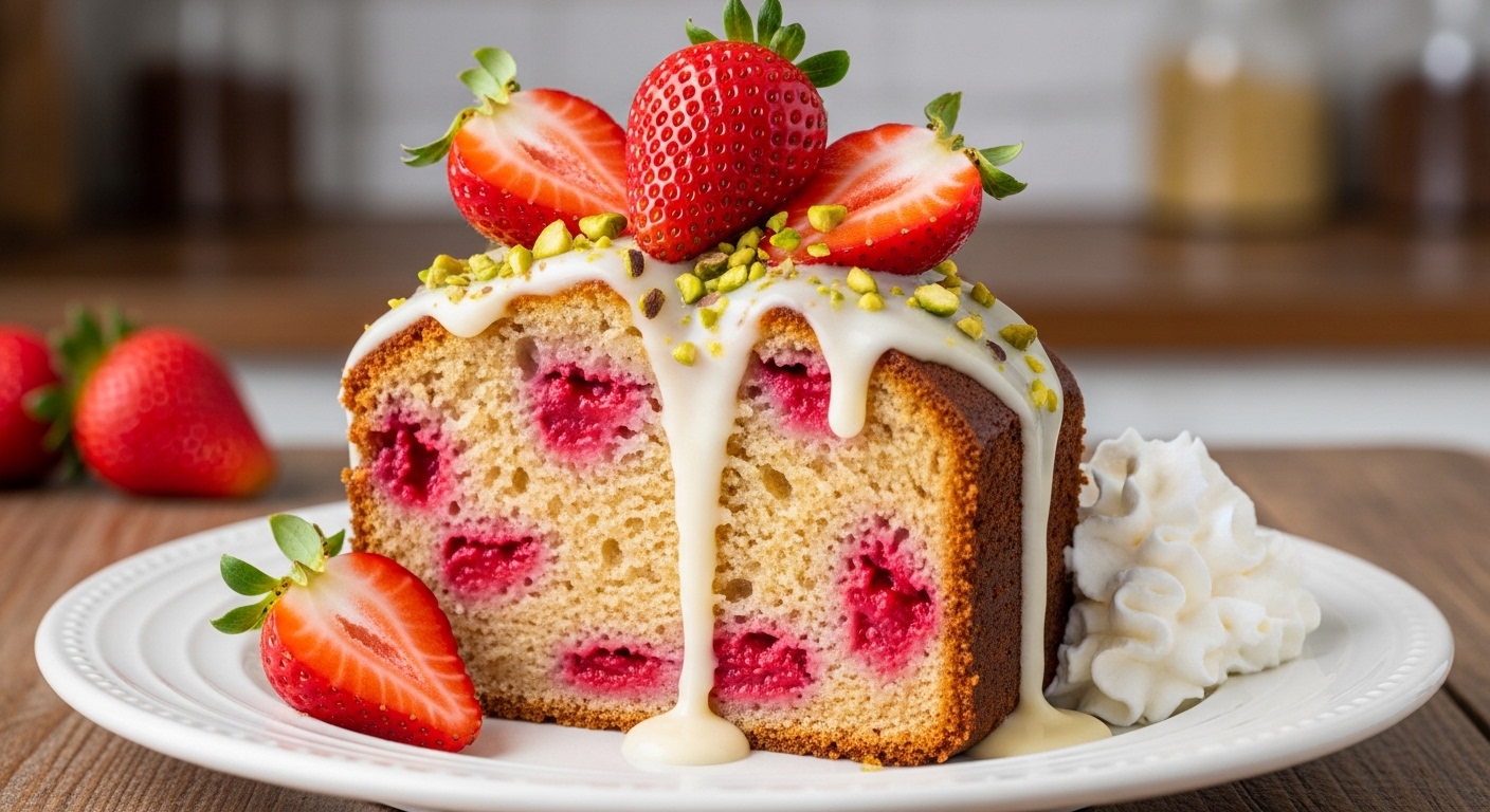 Strawberry Pound Cake (Moist, Buttery & Bursting with Fresh Flavor)