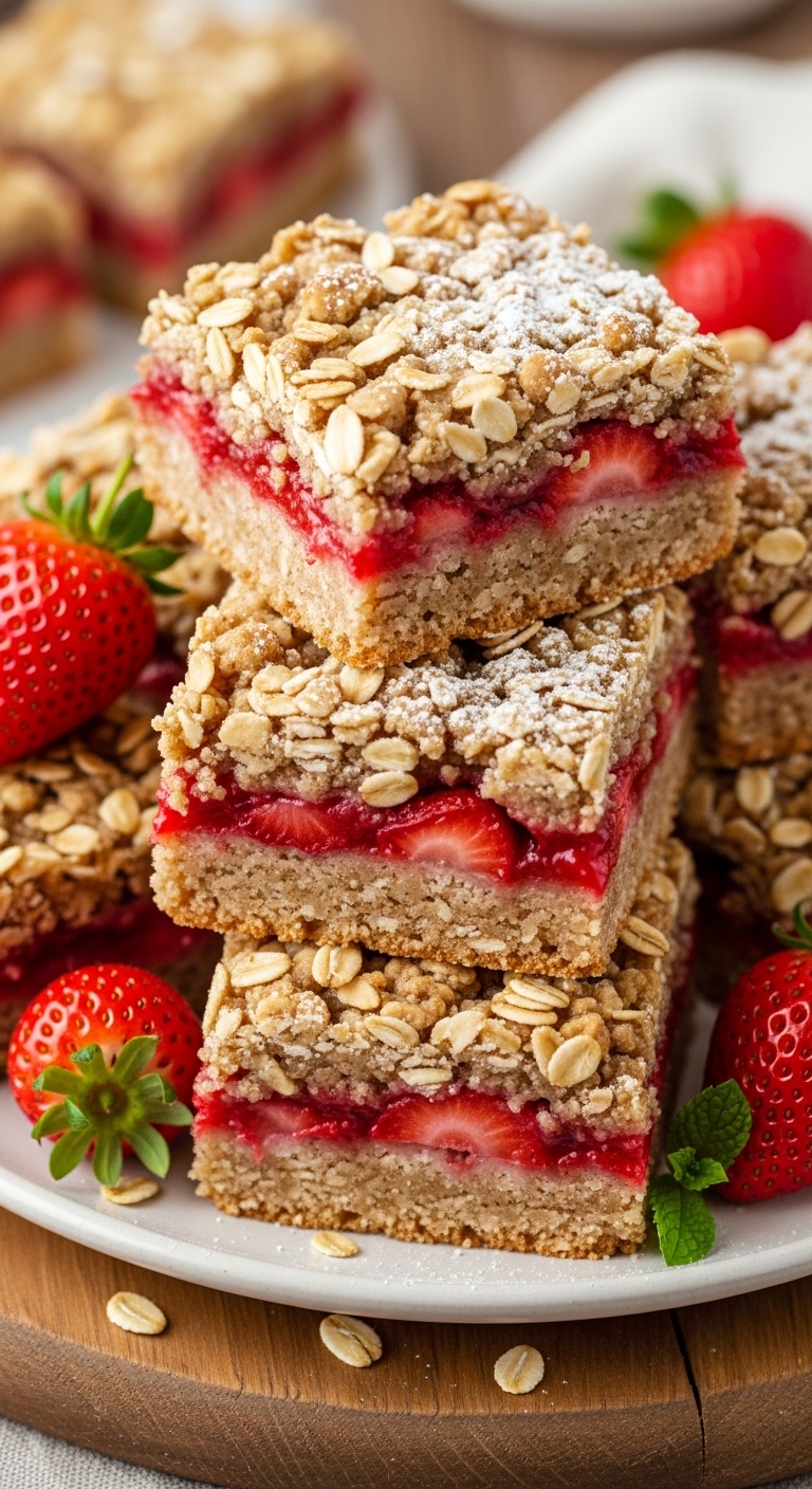 Strawberry Oatmeal Bars in 35 Minutes – Healthy, Soft & Naturally Sweet