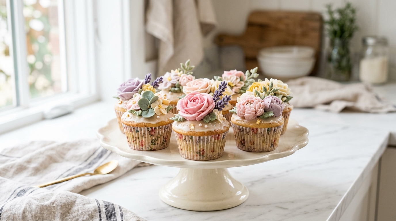 Aesthetic Floral Cupcakes – Elegant, Delicate & Beautifully Decorated