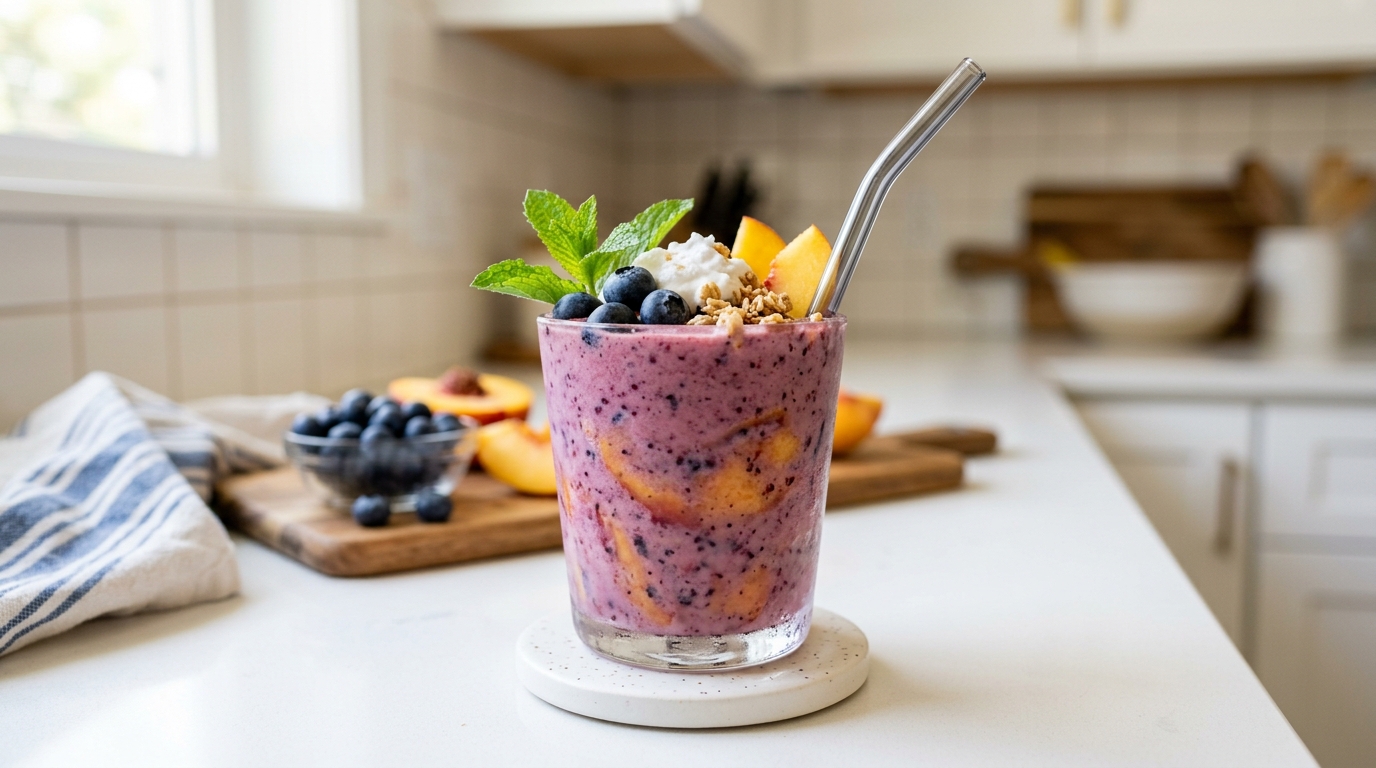Blueberry Peach Smoothie – Sweet, Creamy & Packed with Fruity Goodness