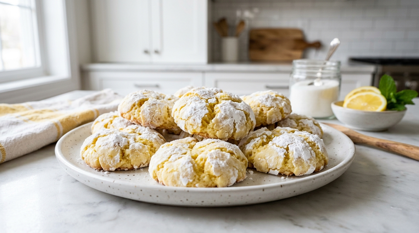 Chewy Lemon Crinkle Cookies – Soft, Bright & Perfectly Sweet