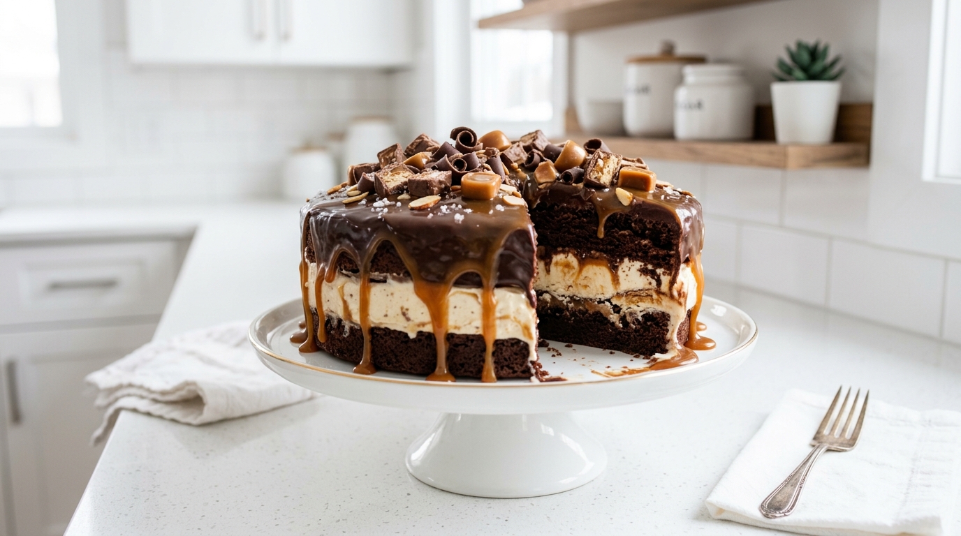 Chocolate Caramel Ice Cream Cake – Decadent, Creamy & Perfect for Celebrations