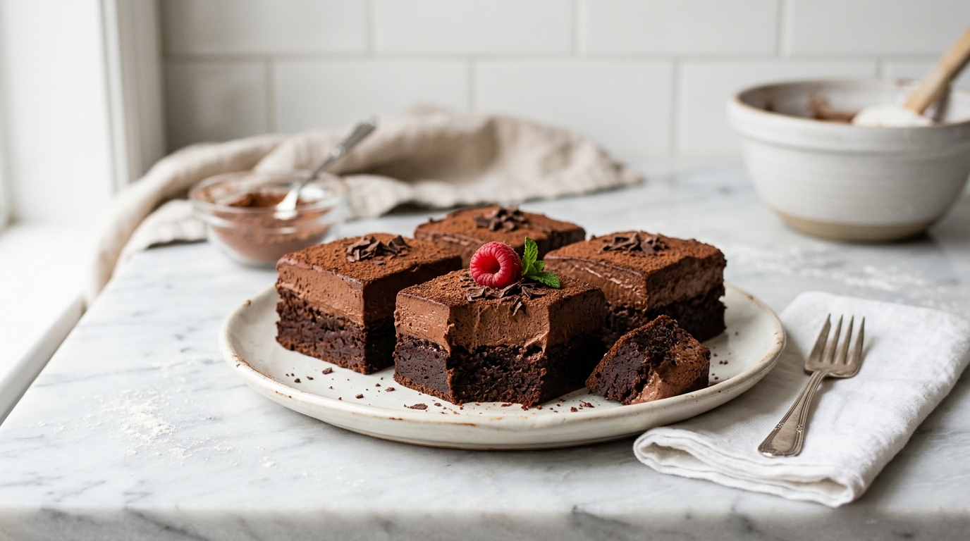Chocolate Mousse Brownies – Rich, Decadent & Layered with Silky Chocolate Perfection