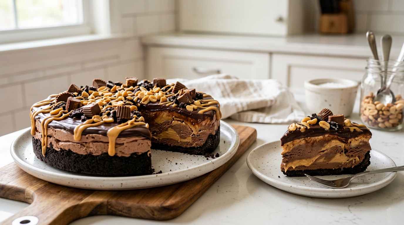 Chocolate Peanut Butter Ice Cream Pie – Rich, Creamy & Absolutely Irresistible
