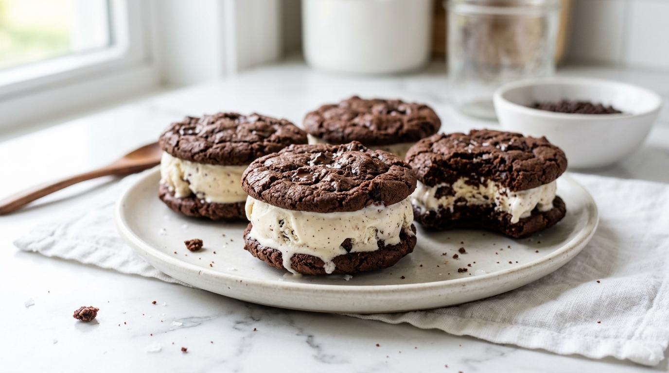 Chocolate Cookie Ice Cream Sandwiches – Rich, Creamy & Perfectly Indulgent