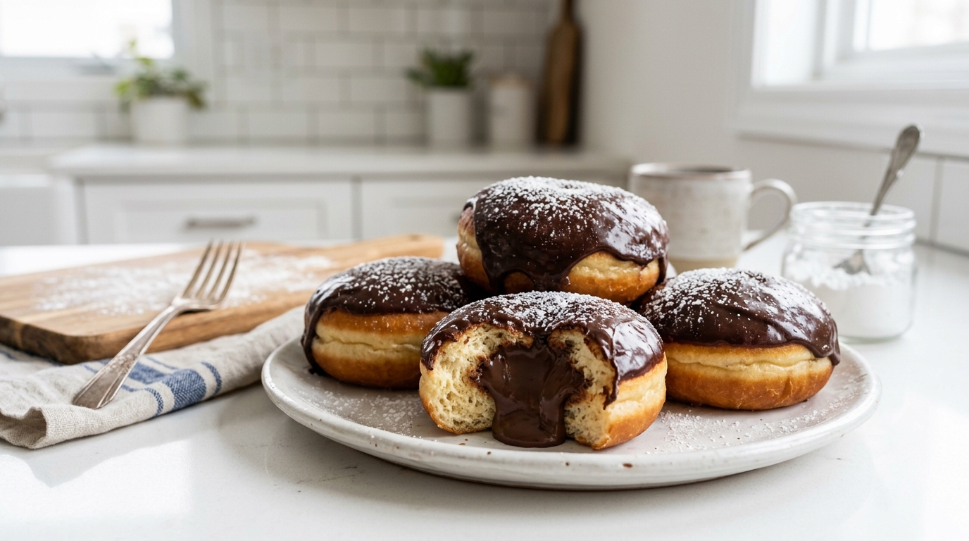 Chocolate Filled Donuts – Soft, Fluffy & Packed with Rich Chocolate Filling