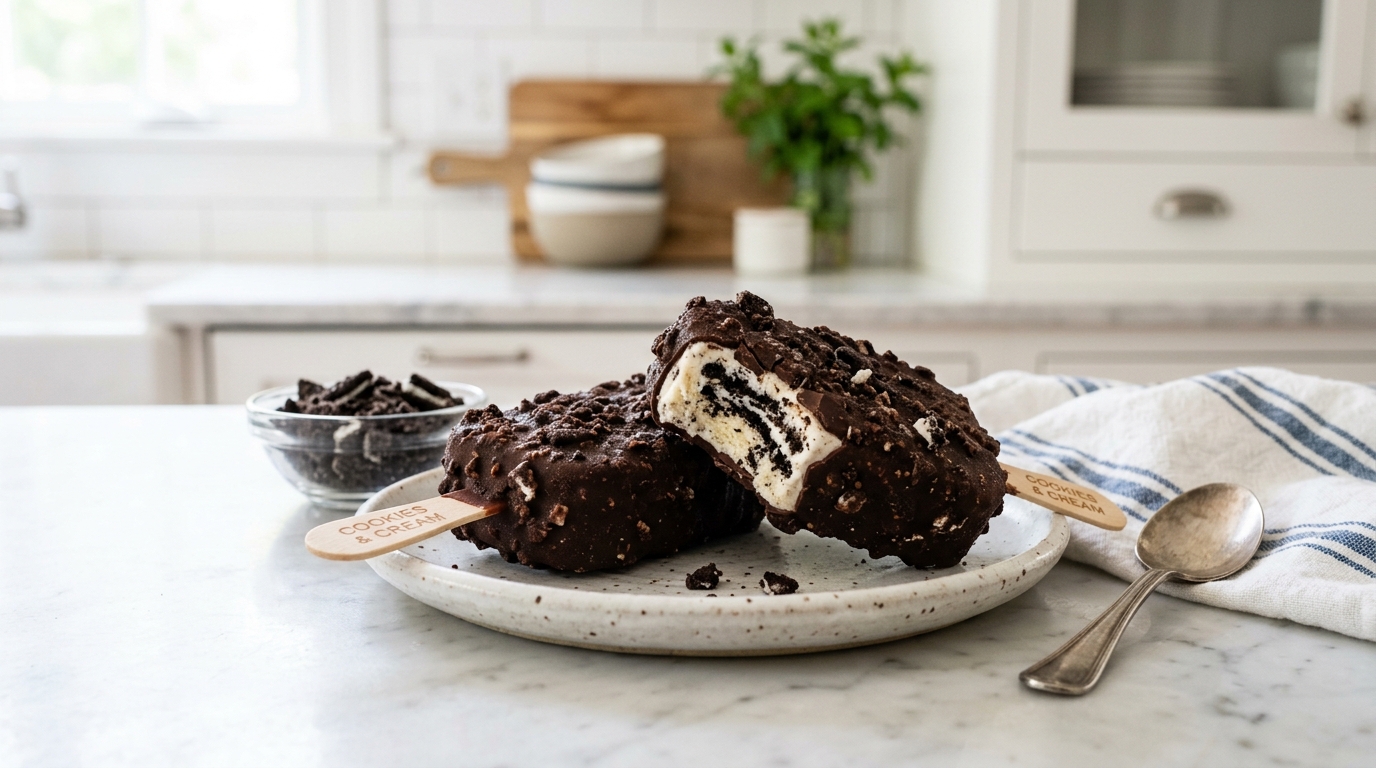 Cookies and Cream Ice Cream Bars – Creamy, Crunchy & Packed with Oreo Flavor