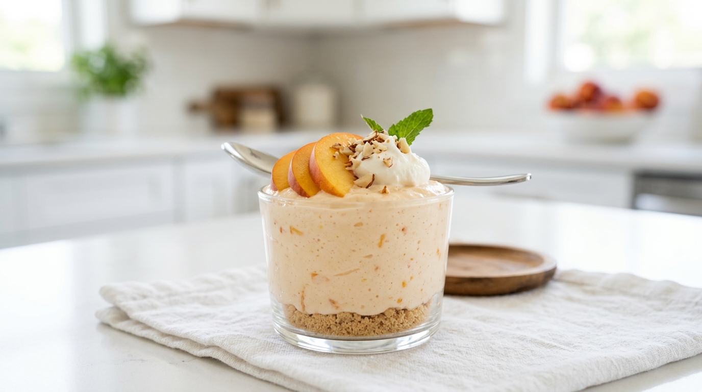 Cottage Cheese Peach Mousse – Light, Creamy & Naturally Protein-Packed