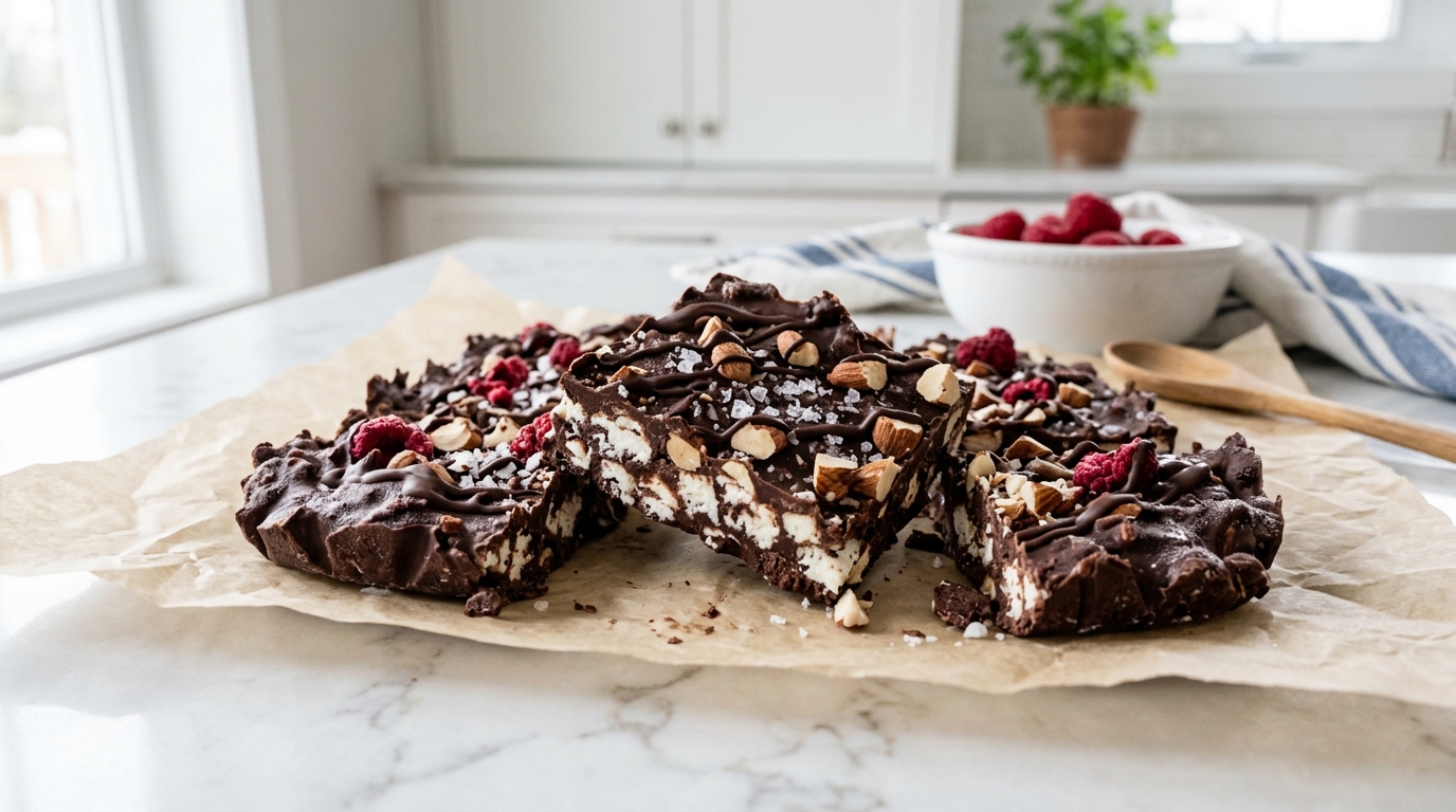 Cottage Cheese Chocolate Bark – Rich, Crunchy & Protein-Packed