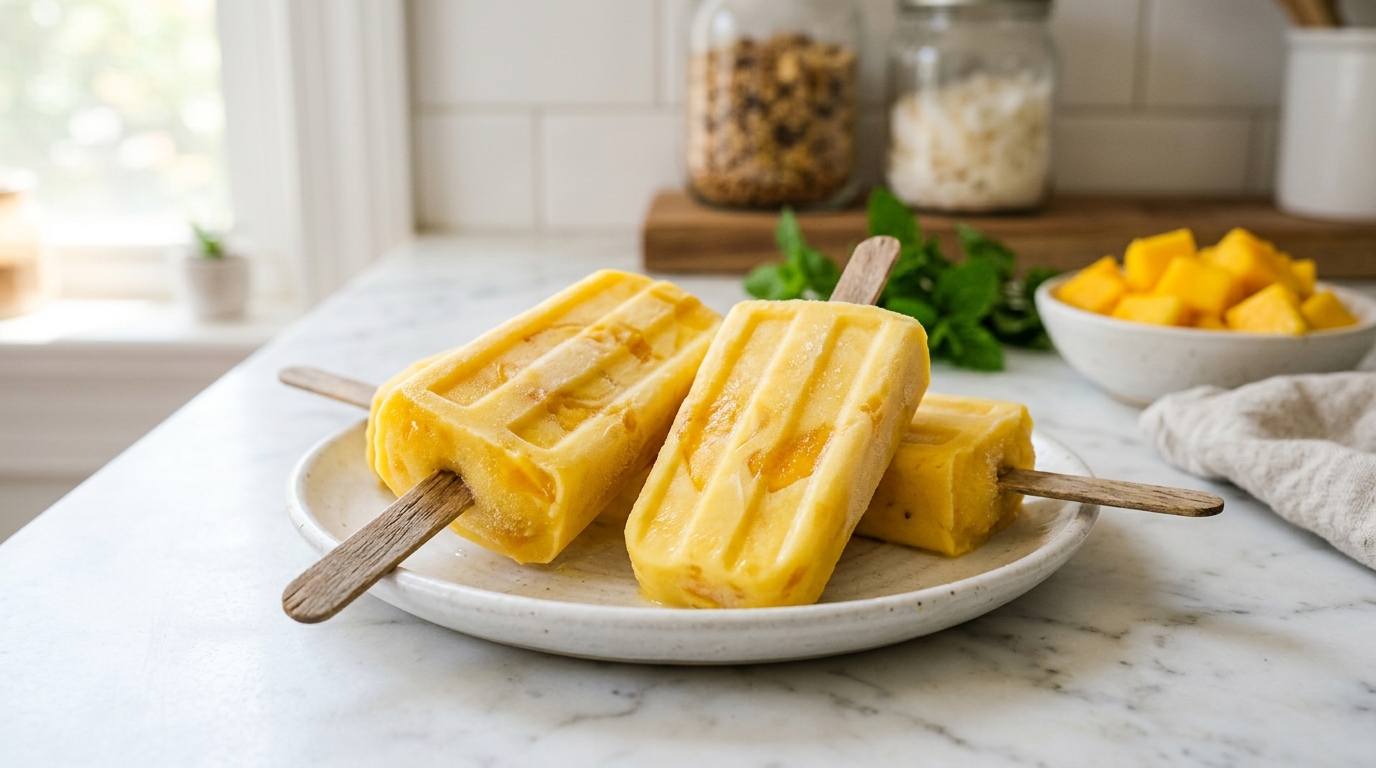 Creamy Mango Yogurt Popsicles – Refreshing, Fruity & Perfect for Summer