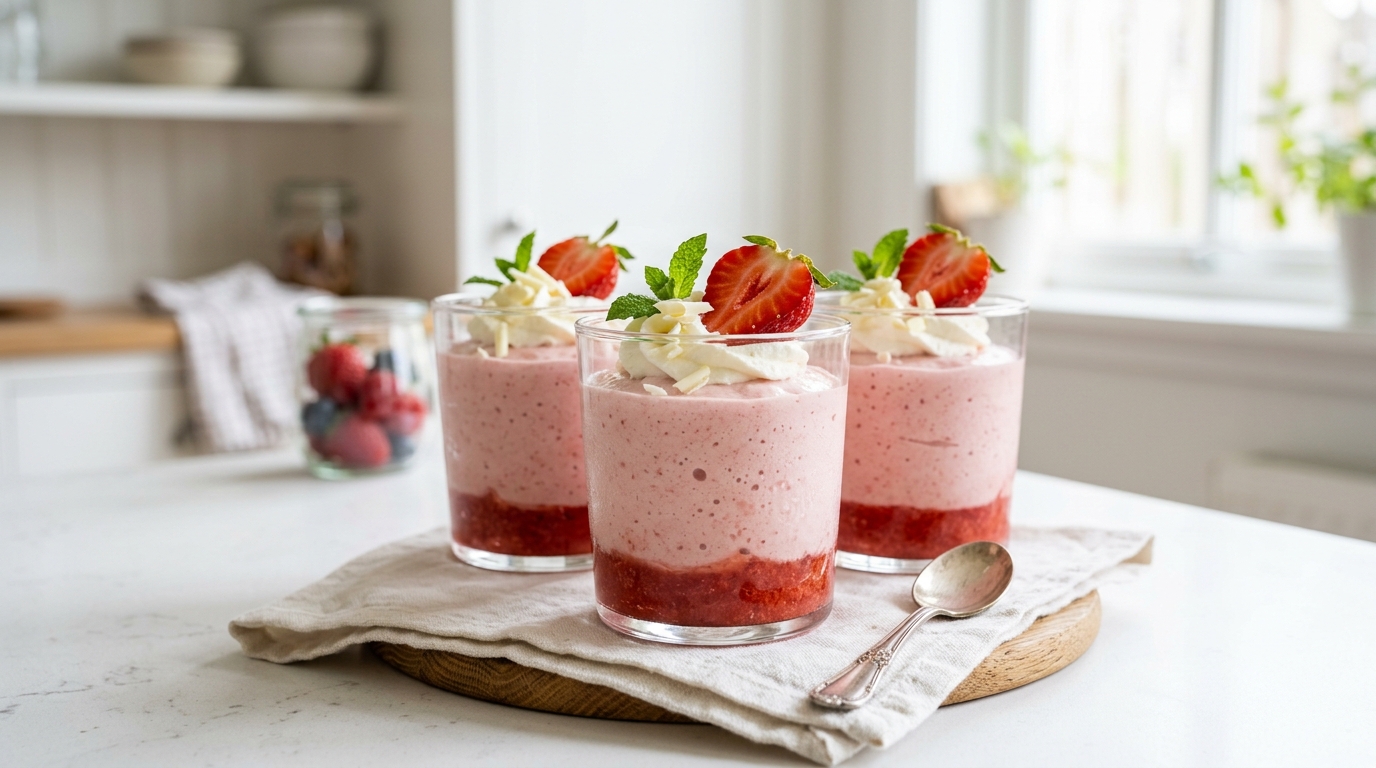 Dreamy Strawberry Mousse Dessert Cups – Light, Creamy & Beautifully Refreshing