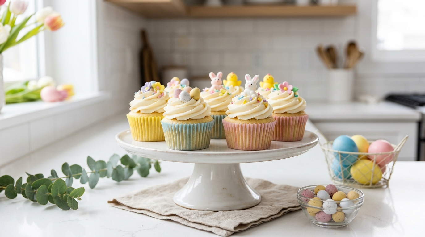 Easter Vanilla Cupcakes – Soft, Cute & Perfect for Spring Celebrations