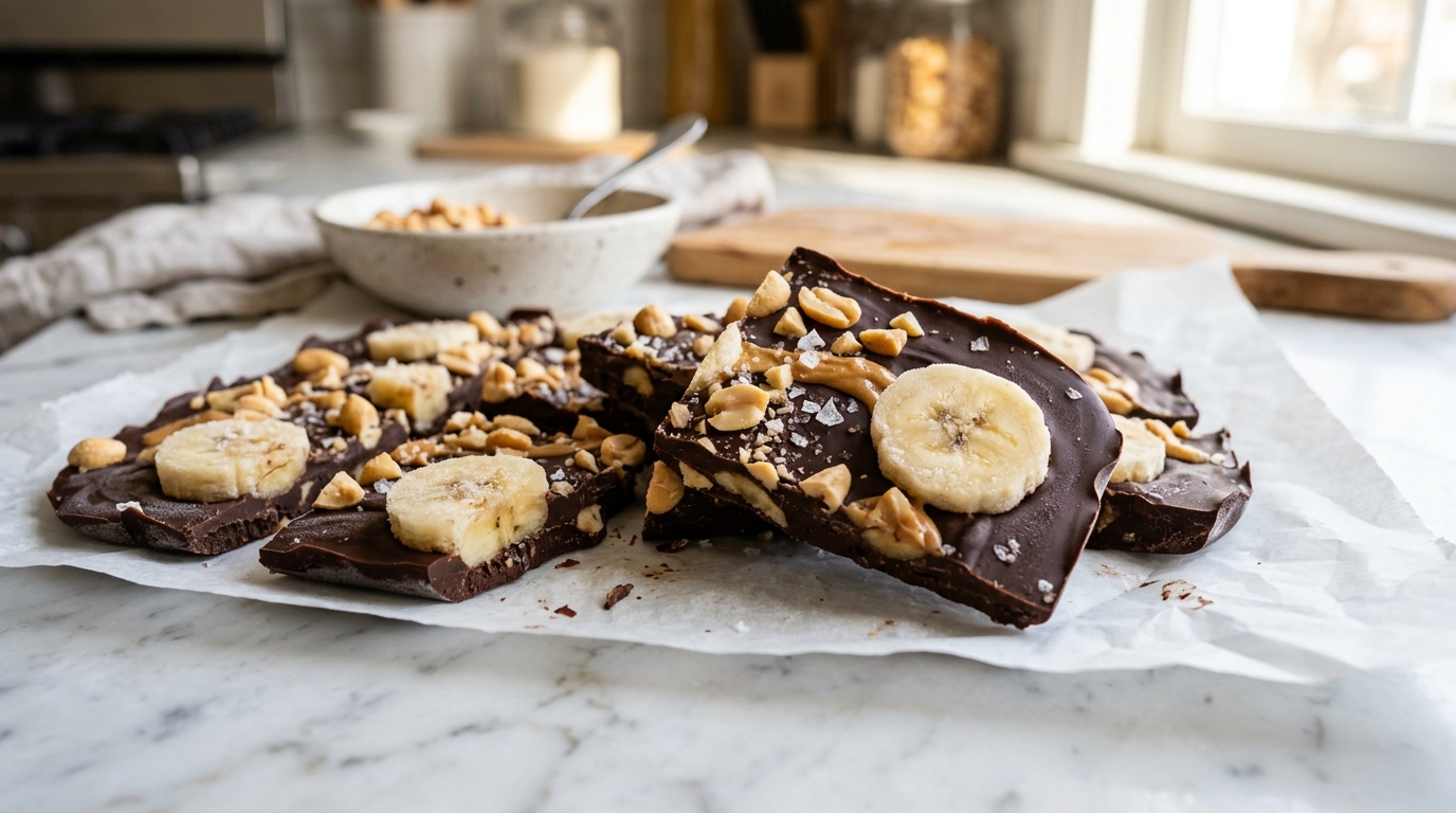 Frozen Chocolate Banana Bark – Crunchy, Creamy & Naturally Sweet