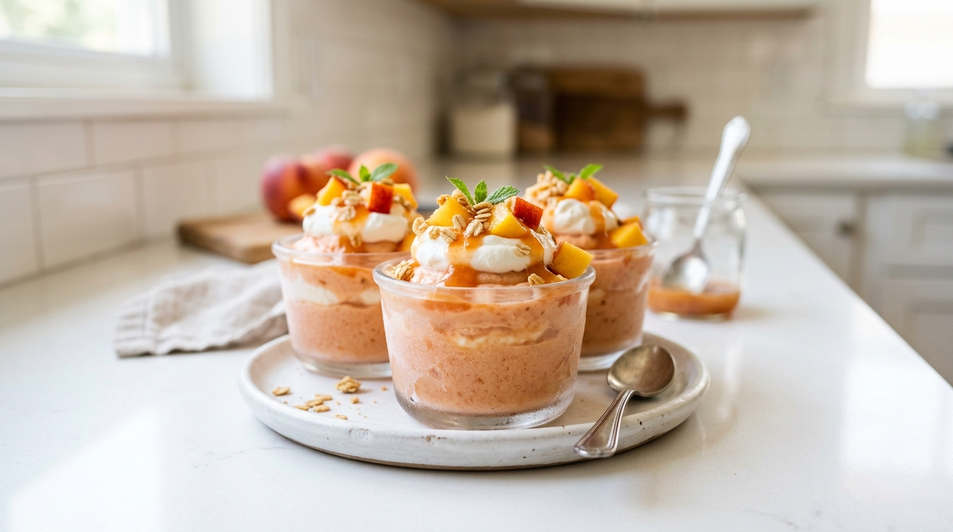 Frozen Peach Cream Cups – Creamy, Fruity & Perfectly Refreshing