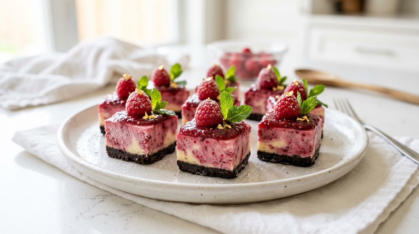 Frozen Raspberry Cheesecake Bites – Creamy, Fruity & Perfectly Bite-Sized