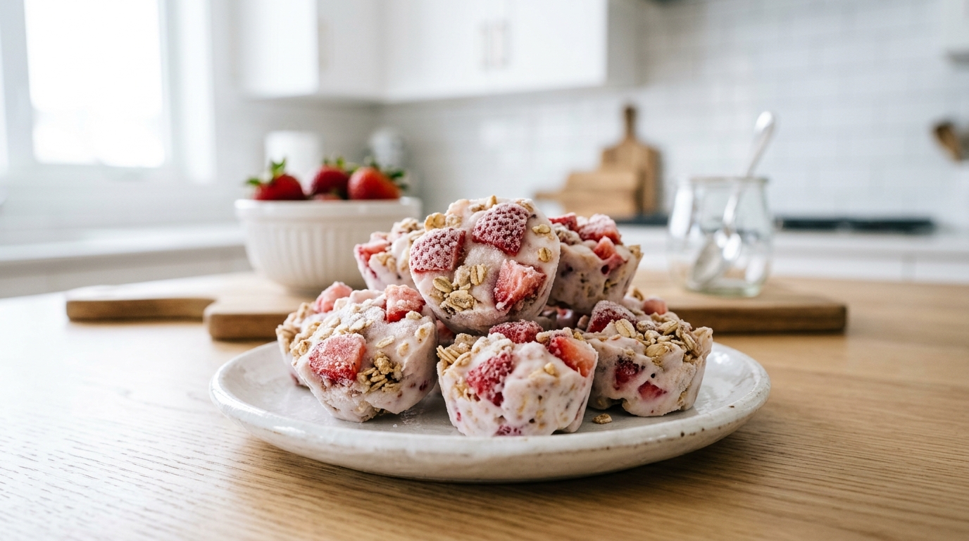 Frozen Strawberry Yogurt Clusters – Creamy, Fruity & Perfectly Refreshing