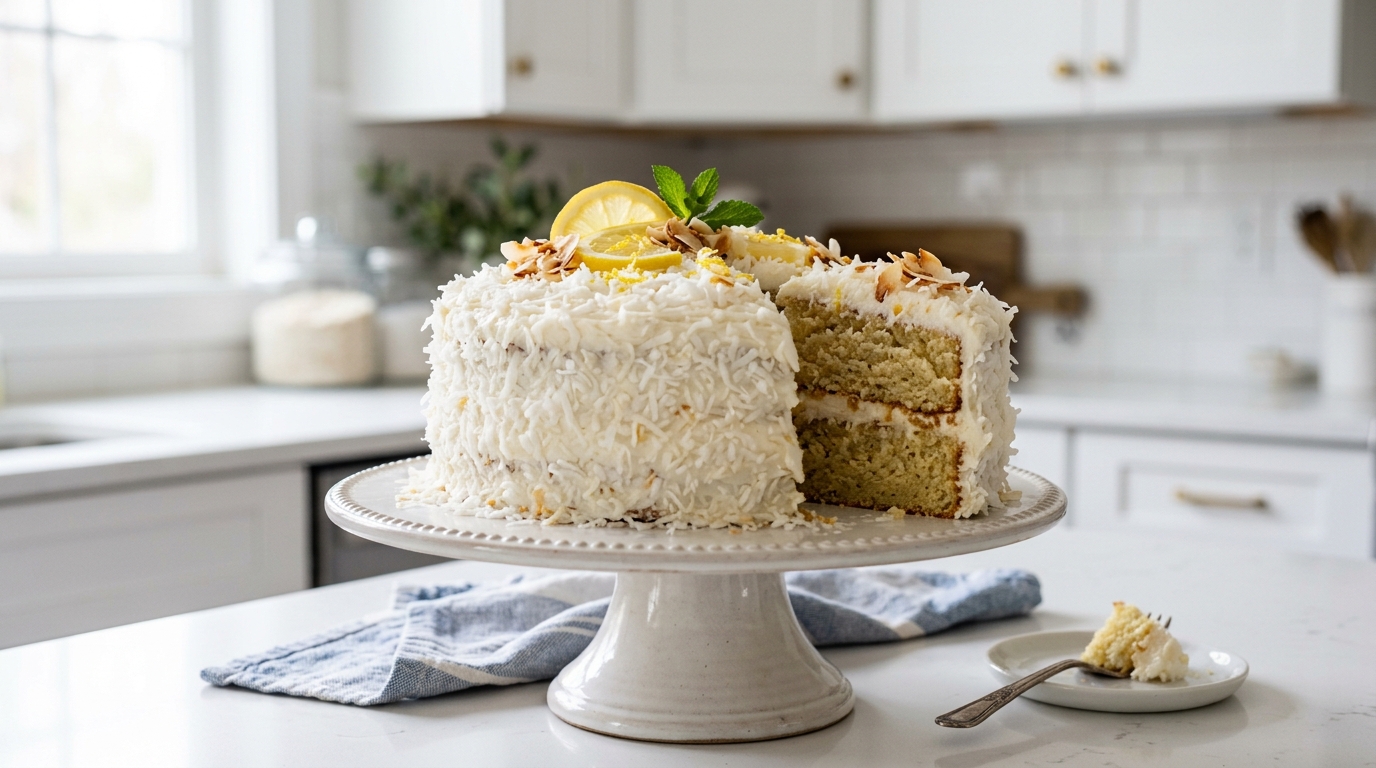Lemon Coconut Cake – Light, Moist & Bursting with Tropical Citrus Flavor