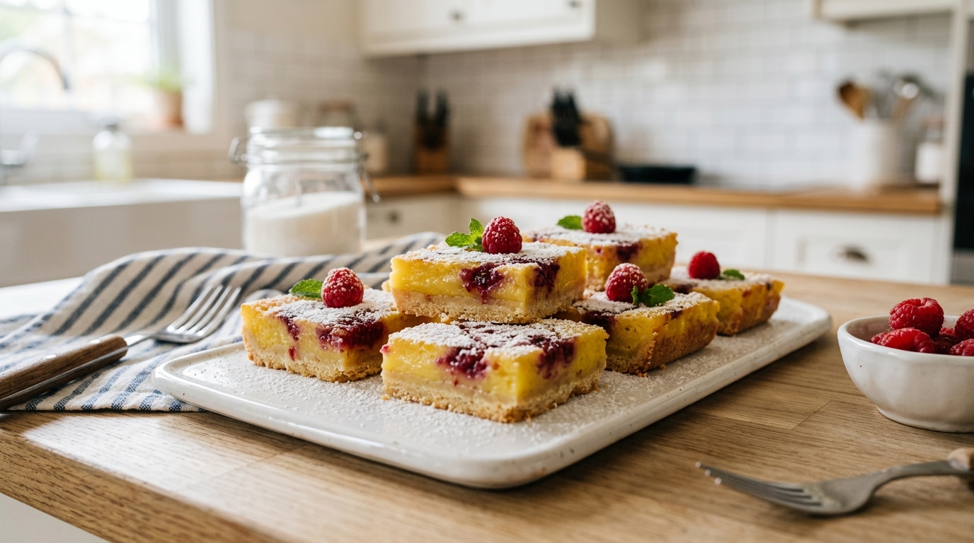 Lemon Raspberry Bars – Bright, Tangy & Bursting with Berry Flavor