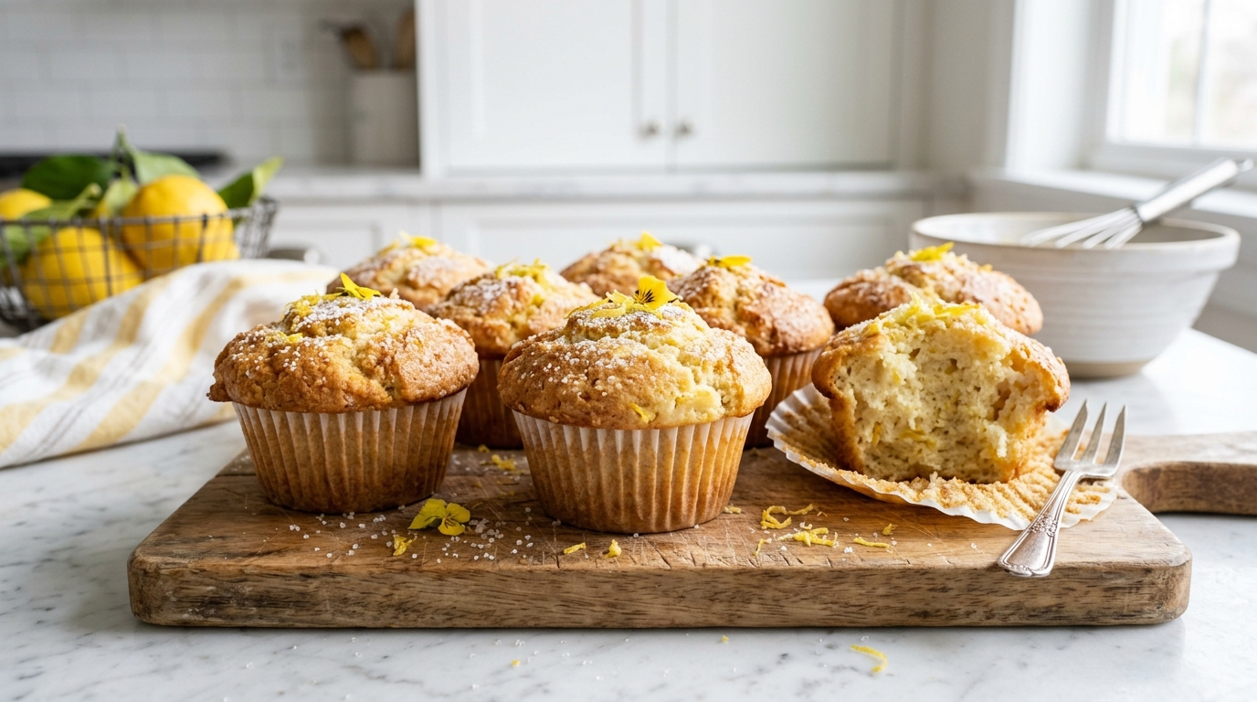 Lemon Ricotta Muffins – Soft, Moist & Bursting with Fresh Citrus Flavor