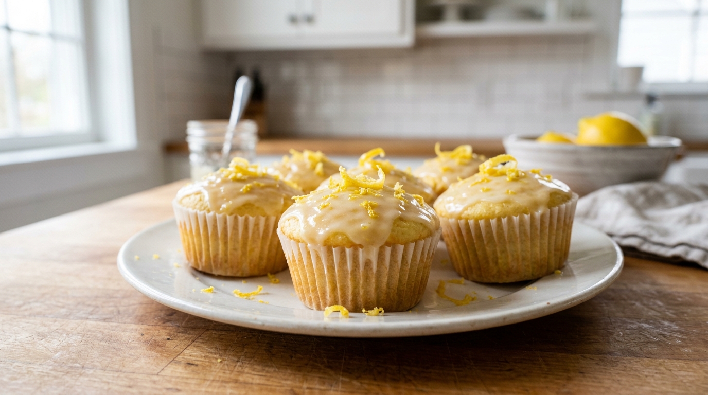 Lemon Glazed Cupcakes – Light, Moist & Bursting with Citrus Flavor