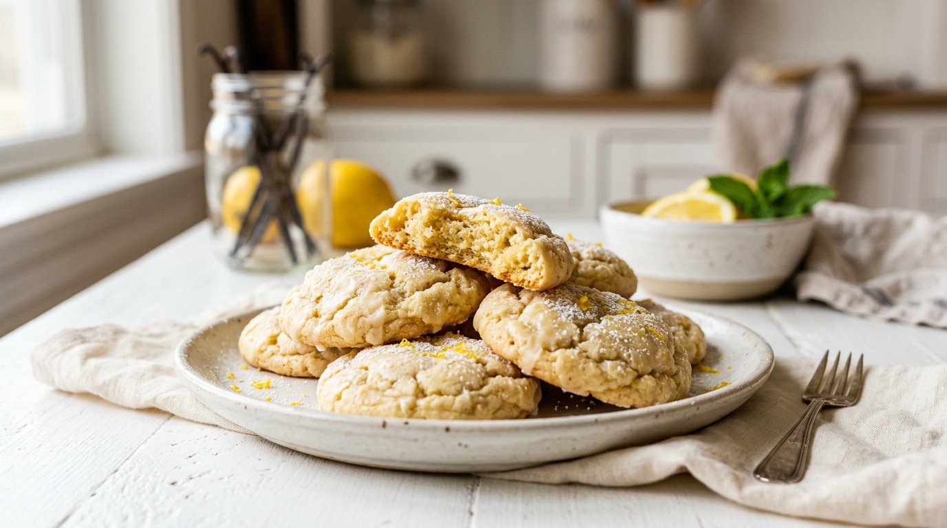 Soft Lemon Vanilla Cookies – Buttery, Sweet & Full of Fresh Citrus Flavor