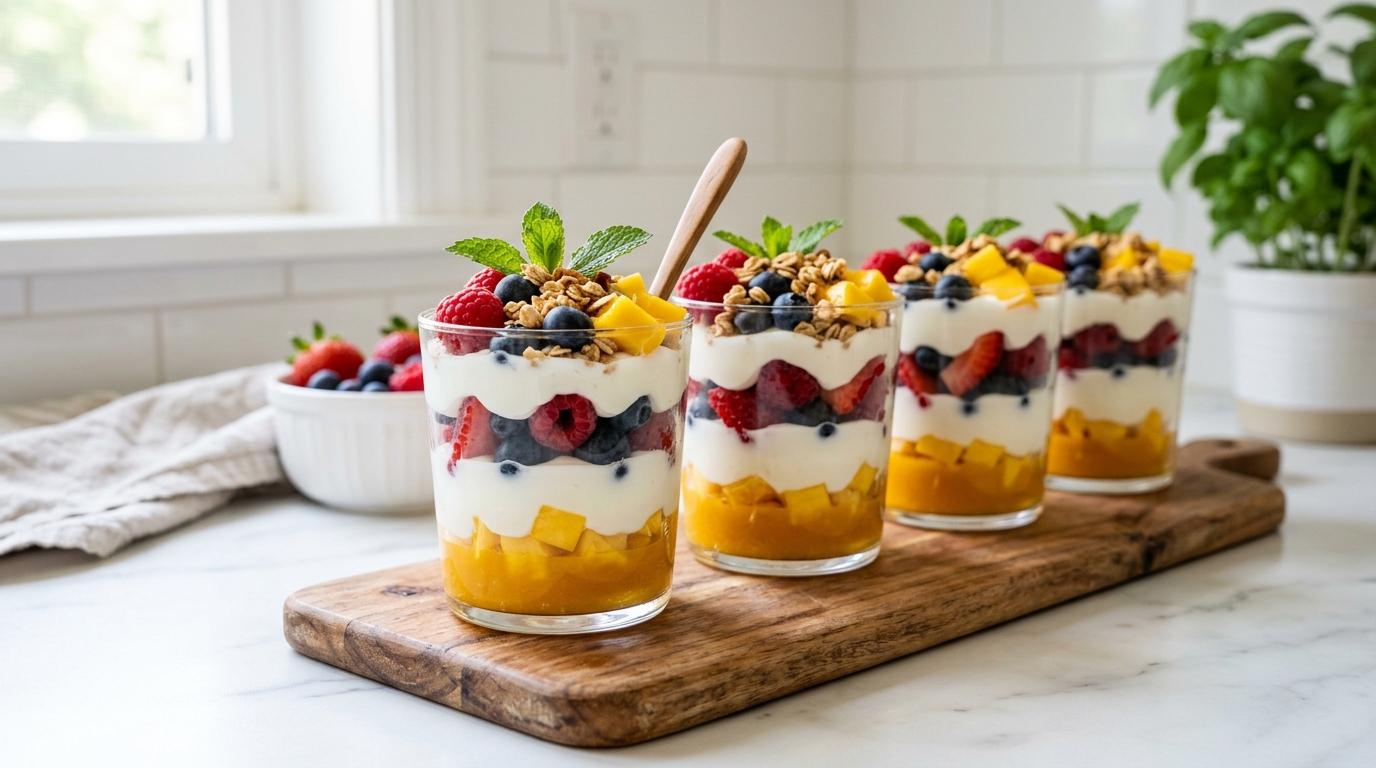 Mango Berry Parfait Cups – Bright, Creamy & Beautifully Layered