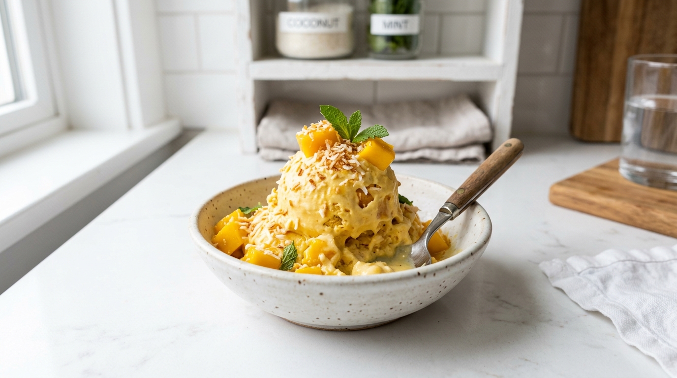 Mango Coconut Ice Cream – Creamy, Tropical & Incredibly Refreshing