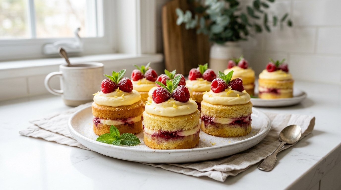 Mini Lemon Raspberry Cakes – Bright, Elegant & Bursting with Fresh Flavor