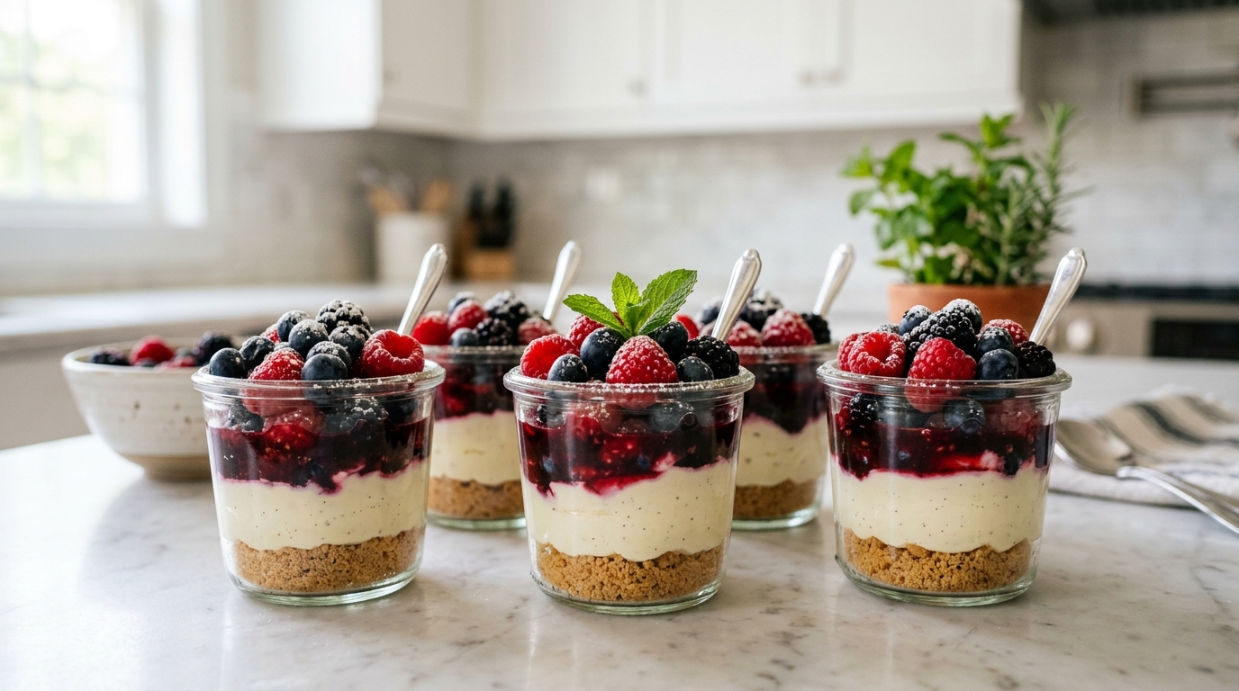 Mixed Berry Dessert Cups – Fresh, Creamy & Beautifully Layered