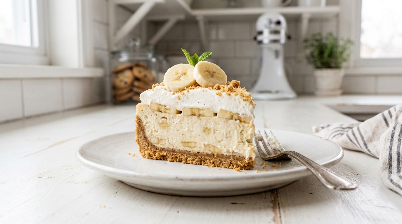 No-Bake Banana Cream Cheesecake – Silky, Creamy & Bursting with Banana Flavor