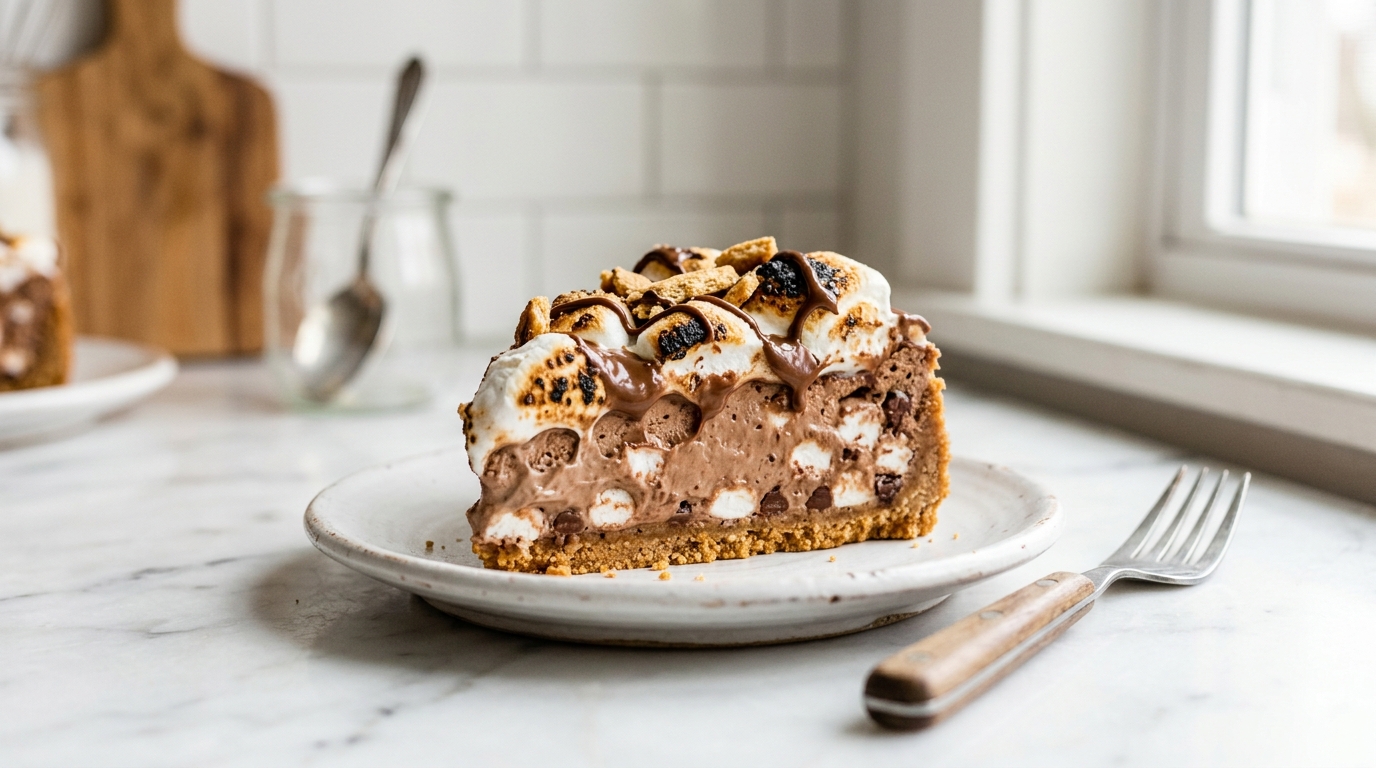 No-Bake S’mores Cheesecake – Creamy, Chocolatey & Packed with Campfire Flavor