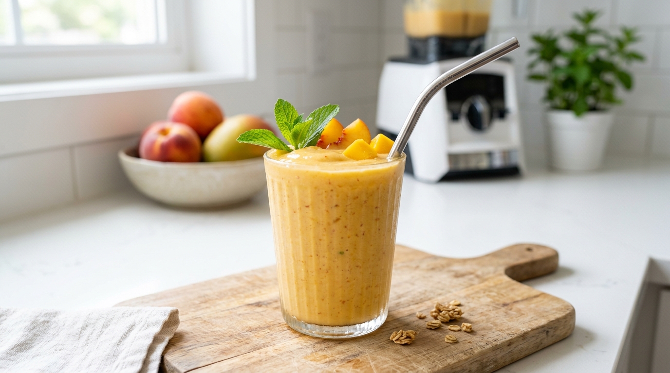 Peach Mango Protein Smoothie – Creamy, Tropical & Packed with Protein
