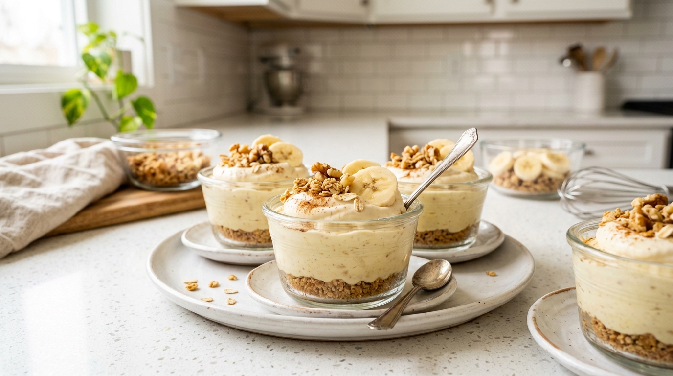 Protein Banana Cheesecake Cups – Creamy, High-Protein & Naturally Delicious