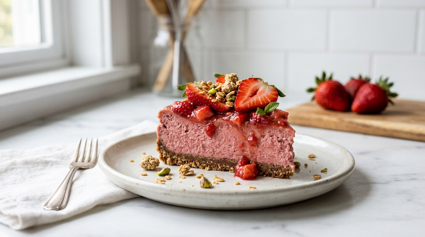 Protein Strawberry Cheesecake – Creamy, High-Protein & Packed with Fresh Strawberry Flavor